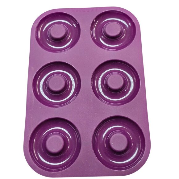 Epicure Perfect Portion Donut & Bagel Baking Pan Silicone Purple - Picture 2 of 6